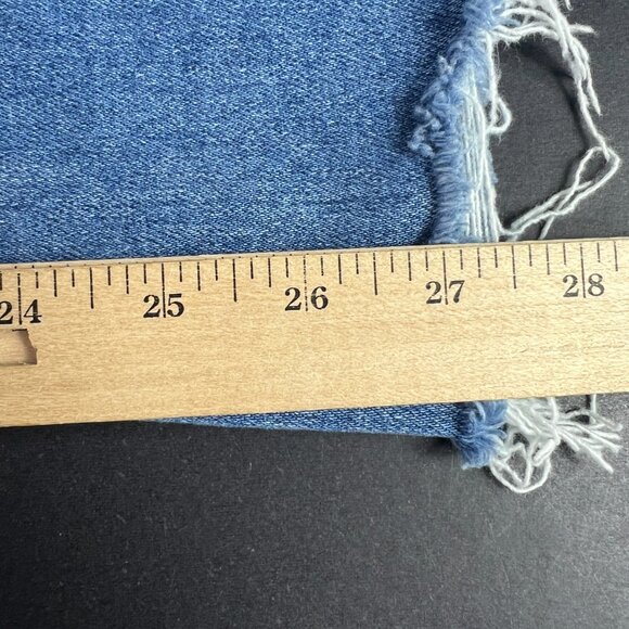 Paige Jeans Women 34x27* Claudine High Rise Crop Flare Blue Raw Hem Denim Tag 32 - Picture 12 of 16